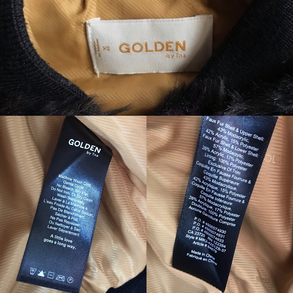 ARITZIA Golden Tna faux fur coat Mahoney Bomber - Picture 12 of 16